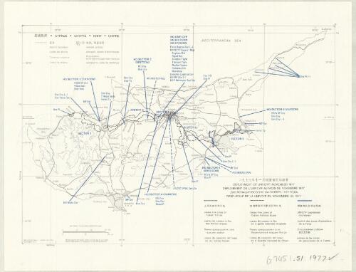 [Sai-pu-lu-ssu : 1977 nien s yueh Lien Sai pu tui te pu shu] [cartographic material] : Cyprus : deployment of UNFICYP, November 1977