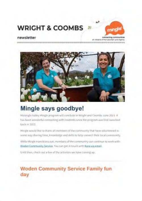 Wright & Coombs mingle newsletter