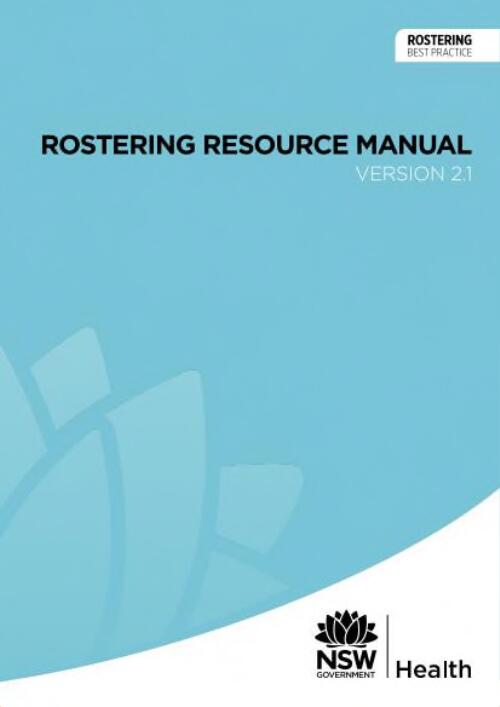Rostering resources manual