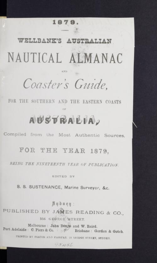 Wellbank's Australian nautical almanac and coasters' guide : for the Southern and the Eastern coasts of New Holland