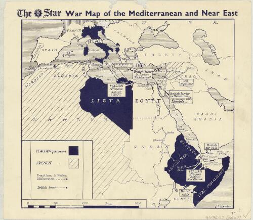 The Star war map of the Mediterranean and the Near East / J. F. Horrabin