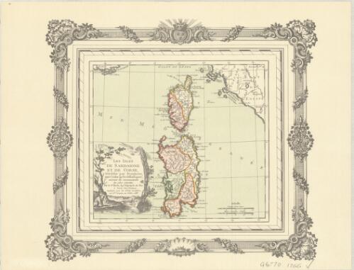 Les Isles de Sardaigne et de Corse : divisèes par Provinces tant Civiles qu'Ecclésiastiques suivant les connoissances les plus récentes / par le Sr. Brion Ingr. Géographe du Roi