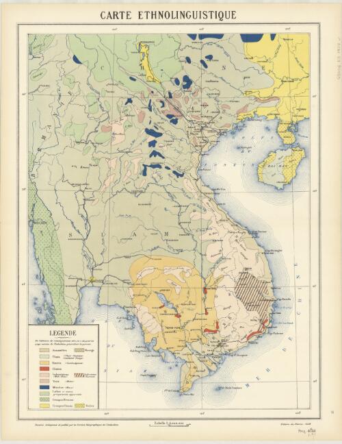 Carte ethnolinguistique : [Indochine française] / dessiné, héliogravé et publié par le Service géographique de l'Indochine