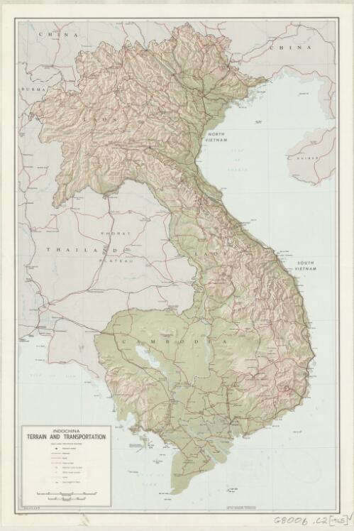 Indochina terrain and transportation [cartographic material]