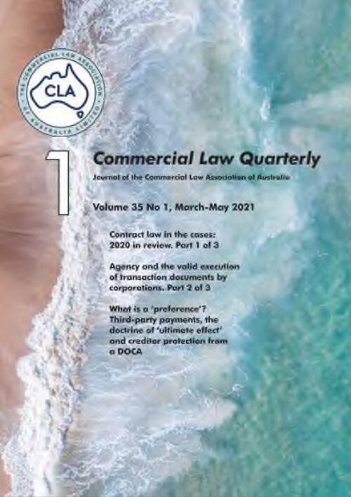 Commercial law quarterly : journal of the Commercial Law Association of Australia