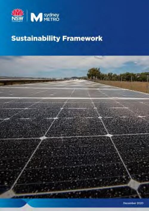 Sustainability framework : December 2020 / Sydney Metro