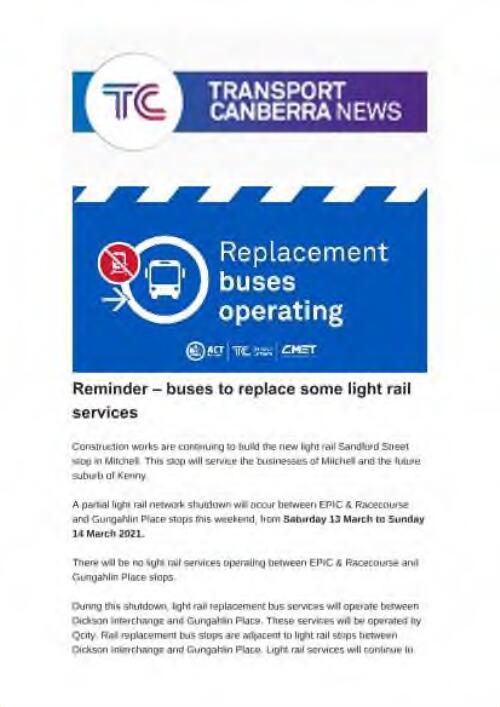 Transport Canberra news