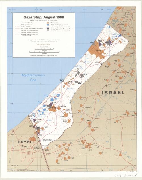 Gaza Strip, August 1988 : (Israeli occupied--status to be determined) [cartographic material]