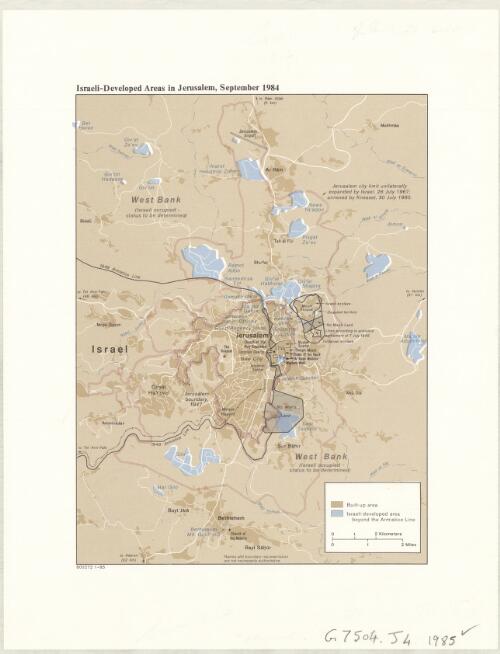 Israeli-developed areas in Jerusalem, September 1984 [cartographic material]