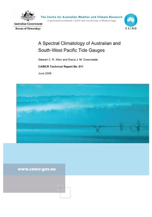 A spectral climatology of Australian and south-west Pacific tide gauges / Stewart C.R. Allen and Diana J.M. Greenslade