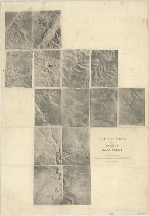 Half-tone prints from models of Gaza front [cartographic material] / reproduced by the Survey of Egypt, Oct. 1917