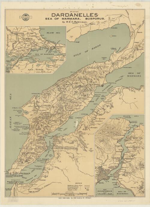 Dardanelles, Sea of Marmara, Bosporus [cartographic material] / by H.E.C. Robinson