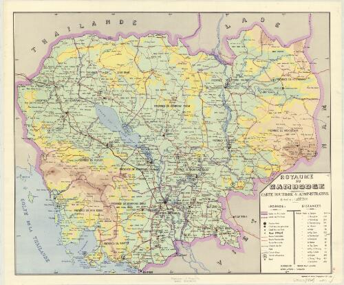 Royaume du Cambodge, carte routière & administrative / Service géographique