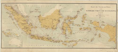 Kaart der stoomvaartlijnen van de Koninklijke Paketvaart Maatschappij, [1ste halfjaar 1931 and 2de halfjaar 1931] / [Koninklijke Paketvaart Maatschappij]