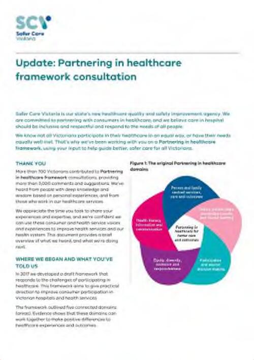 Partnering in healthcare framework consultation