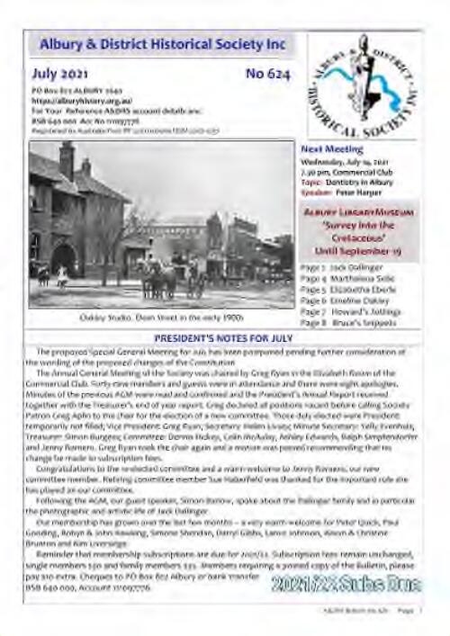 Bulletin / Albury & District Historical Society Inc