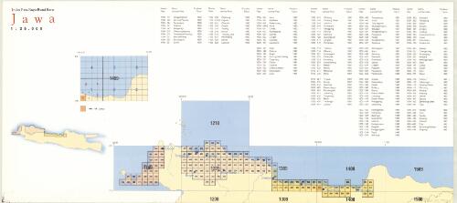 Indeks peta rupa bumi : Jawa 1:25,000 / Badan Kordinasi Survey dan Pemetaan Nasional