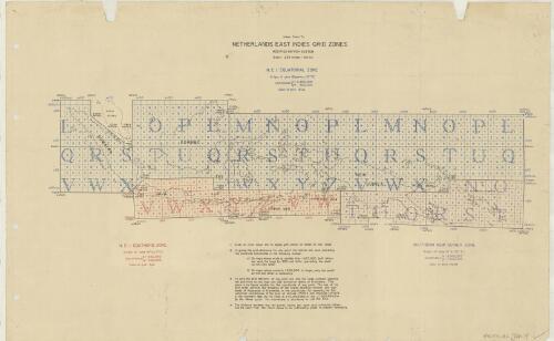 Index chart to Netherlands East Indies grid zones : modified British system