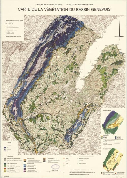 Carte de la vegetation du bassin genevois [cartographic material] / Conservatoire botanique de Geneve, Institut de botanique systematique