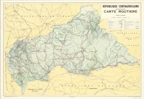 République centrafricaine, carte routiere / dessiné et publié par l'Annexe de l'I.G.N.-Paris en Afrique Equatoriale, en 1965