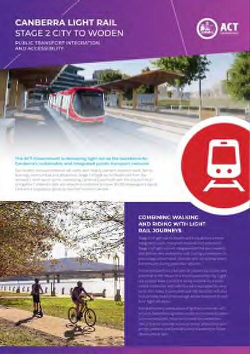 Canberra Light Rail: stage 2 City to Woden : public transport integration and accessibility