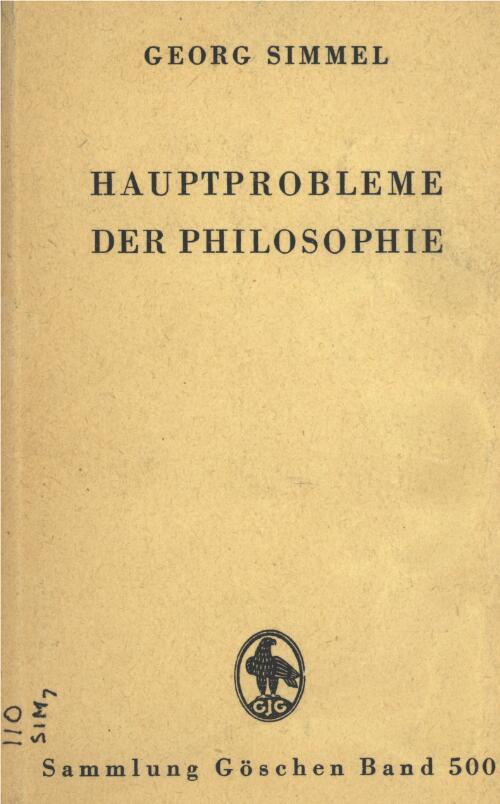 Hauptprobleme der Philosophie / von Georg Simmel
