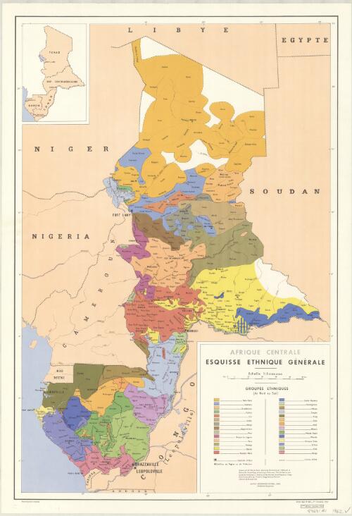 Afrique centrale, esquisse ethnique générale / dressé par M. Marcel Soret ; Dessiné et publié par l'Institut géographique national (Annexe de Brazzaville)