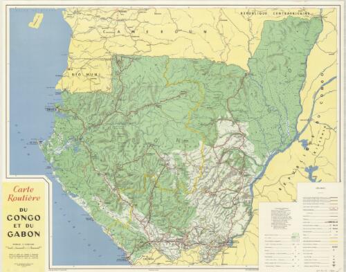 Carte routière du Congo et du Gabon / dressé par l'Annexe à Brazzaville de l'Institut géographique national-Paris en 1962