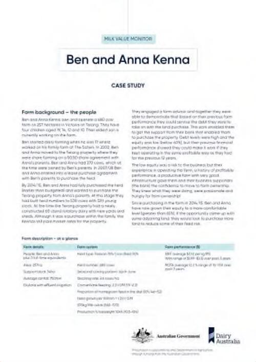 Ben and Anna Kenna : case study