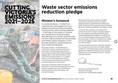 Cutting Victoria's emissions 2021-2025 : Waste sector emissions reduction pledge