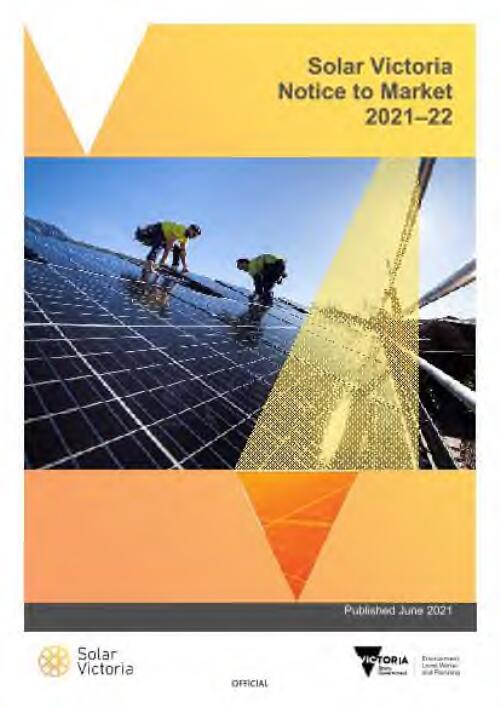Solar Victoria : notice to market 2021-22