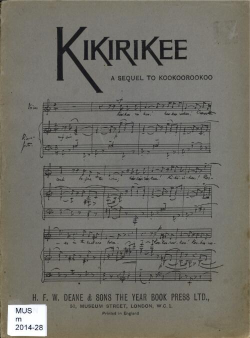 Kikirikee : a sequel to Kookoorookoo / words by Christina Rossetti ; music by various composers