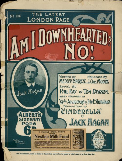 Am I downhearted? no! [music] / written by Medley Barrett ; composed by J. Chas. Moore