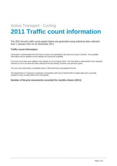 2011 traffic count information