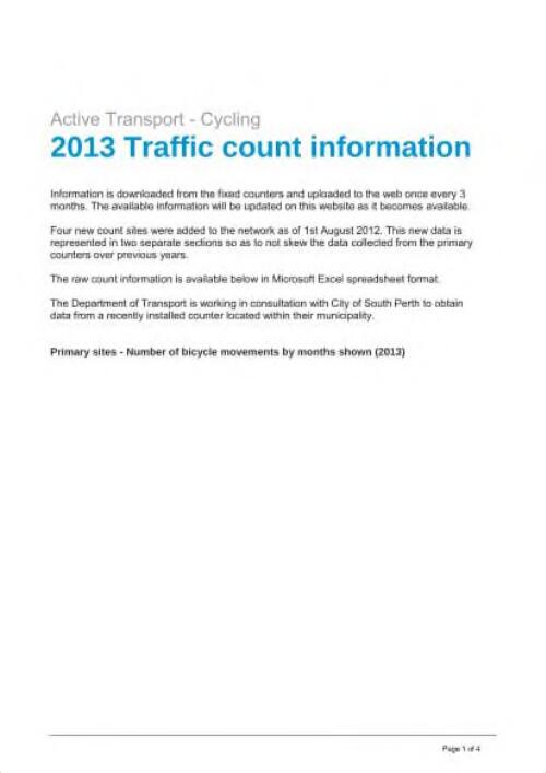 2013 traffic count information
