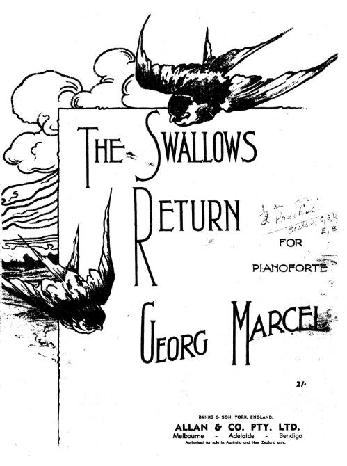 The swallows return [music] : for pianoforte / Georg Marcel