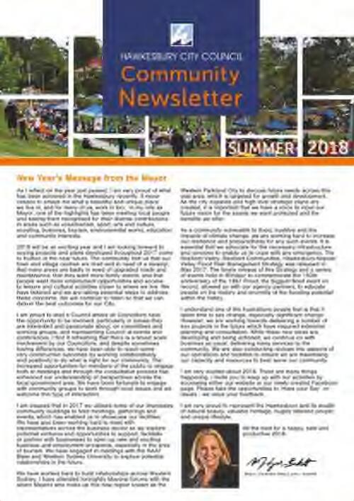 Community newsletter / Hawkesbury City Council