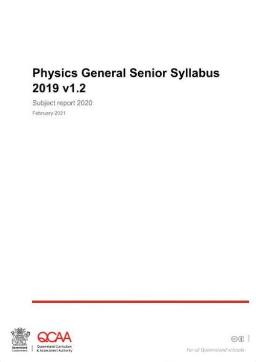 Physics General Senior Syllabus 2019 : Subject report 2020