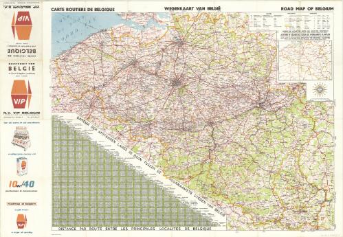 Carte routière de Belgique = Wegenkaart van Belgie̋ = Roadmap of Belgium / VIP Belgium