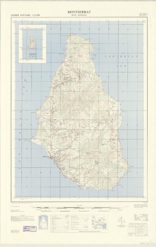 Lesser Antilles. Montserrat with Redonda. 1st ed. constructed, drawn and photographed by Directorate of Overseas Surveys, 1962 (D.O.S. 359)