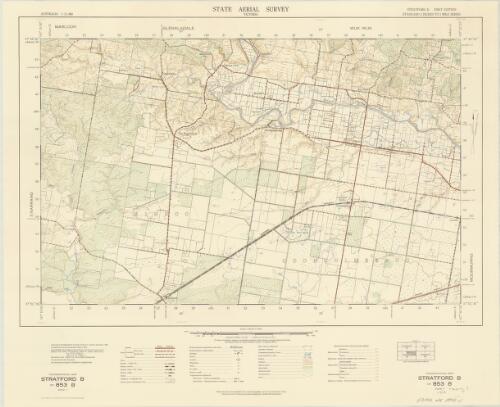 Australia 1:31,680 state aerial survey Victoria : standard 2 inches to 1 mile series topographical map. 853 B Stratford B [cartographic material] / prepared by the Department of Lands and Survey, Victoria