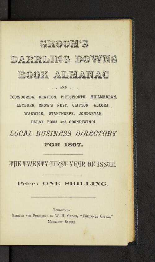Groom's Darling Downs Book Almanac