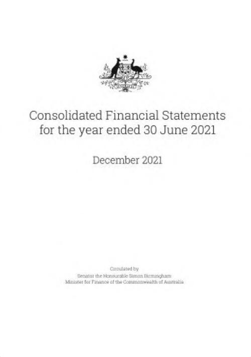 Consolidated financial statements for the year ended / Commonwealth of Australia
