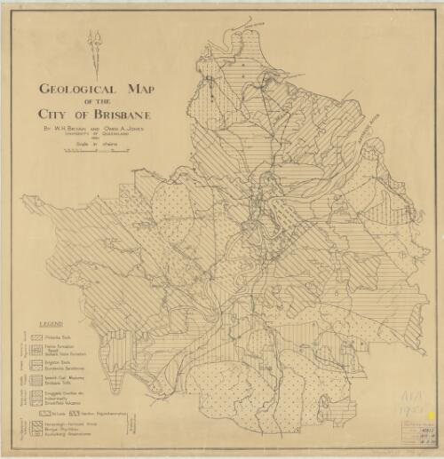 Geological map of the city of Brisbane [cartographic material] / by W.H. Bryan and Owen A. Jones