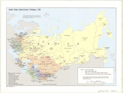 Soviet Union administrative divisions, 1981. [cartographic material]