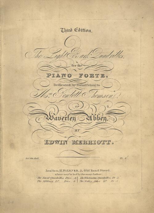 The light bark quadrilles : for the piano forte ... / by Edwin Merriott