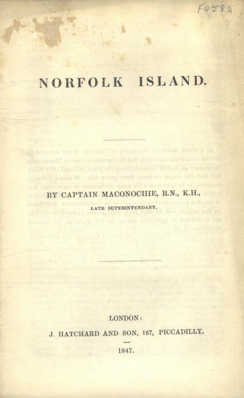 Norfolk Island / by Captain Maconochie