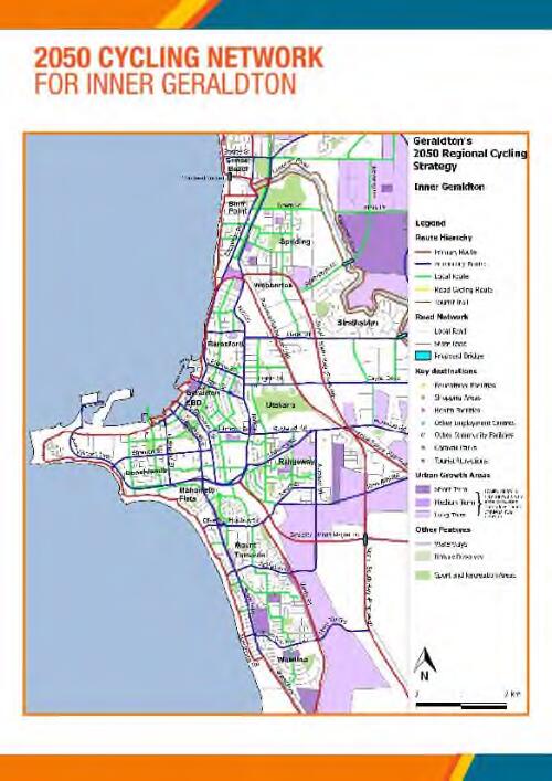 2050 cycling network for inner Geraldton