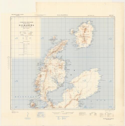 Voorloopige Schetskaart van het eiland Halmahera [cartographic material] : en omliggende eilanden