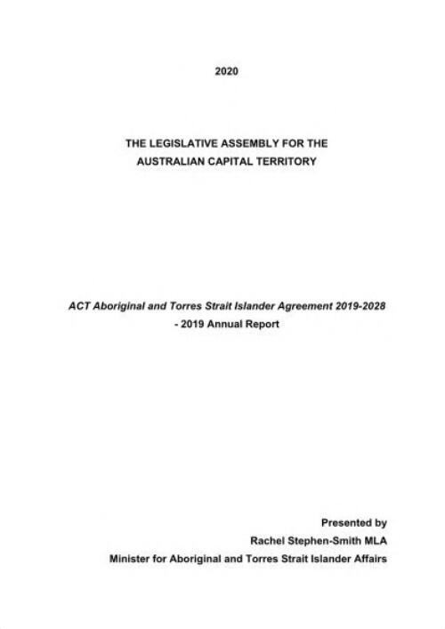 ACT Aboriginal and Torres Strait Islander Agreement 2019-2028 : 2019 annual report